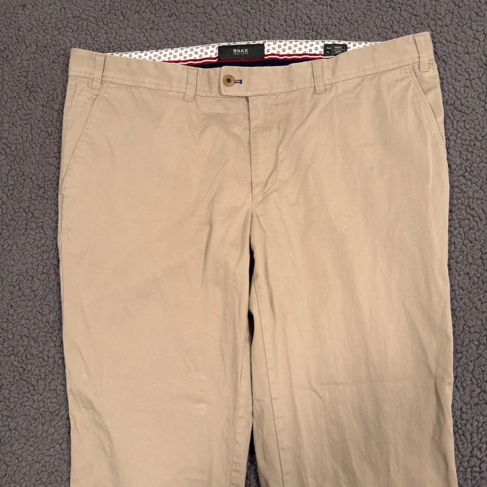 Brax Feel Good Evans Regular Fit Chino Pants Tan Khaki Mens 42x32 86-1808/56